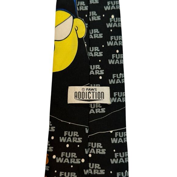 Paws Addiction Garfield Odie Fur Wars Star Wars Spoof Cartoon Vintage Necktie - Picture 4 of 7